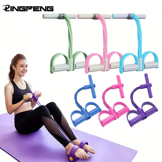Foot Pedal Tension Bands Home Gym Resistance Bands 4 Elastic Pull Straps, Tension Rope for Full Body Workouts and Abdominal