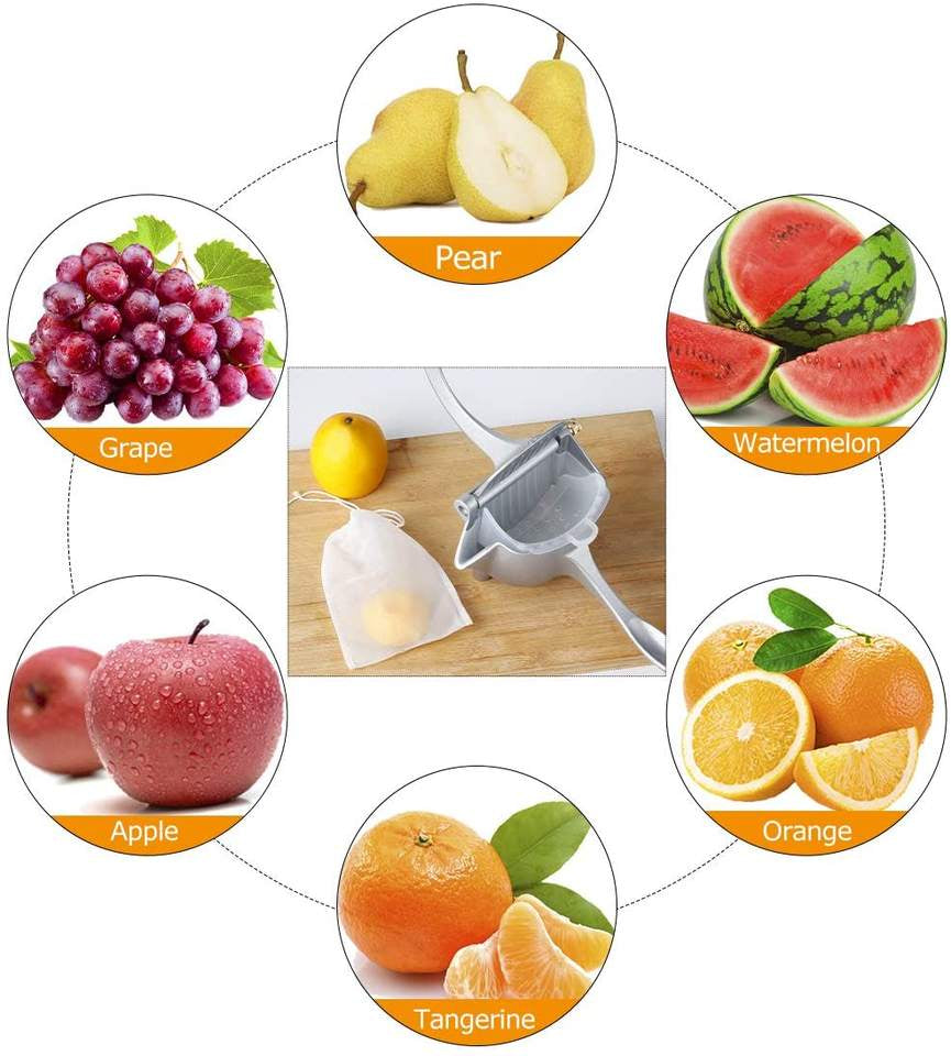 Stainless Steel Multifunctional Manual Squeezer and Juicer, Durable Aluminum Blade, Portable Squeezer