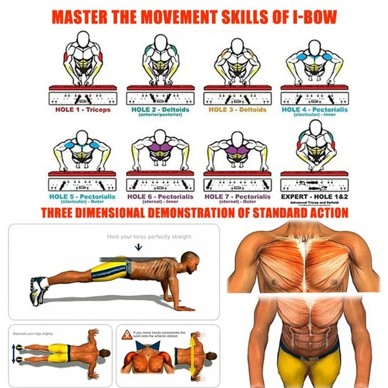 ortable Multifunctional Push-up Board Set With Handles Foldable Fitness Equipment For Chest Abdomen Arms And Back Training