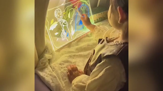 Acrylic Rewritable LED Board , DIY Children's Glowing Drawing Board,  Message Lamp With 7 Colorful Pens Light Up